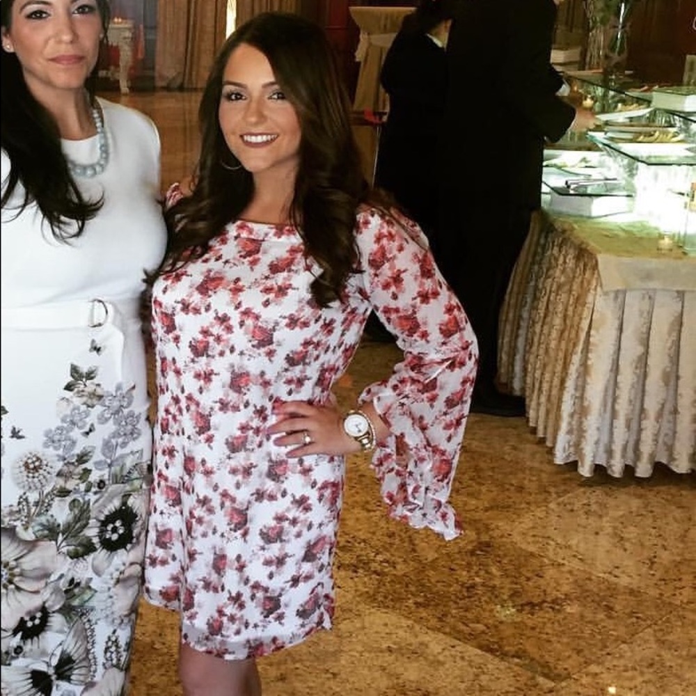 Floral off the shoulder midi dress